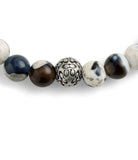 37493221SLV-Men's Sterling Silver Signature Mixed Agate Beaded-Multi