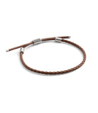 37493245SLV-Men's Sterling Silver Signature Leather Braided Sl-Brown