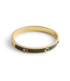 37493412GLD-Signature C Glitter Bangle Bracelet-Black