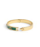 37493412GLD-Signature C Glitter Bangle Bracelet-Green