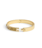 37493412GLD-Signature C Glitter Bangle Bracelet-Gold