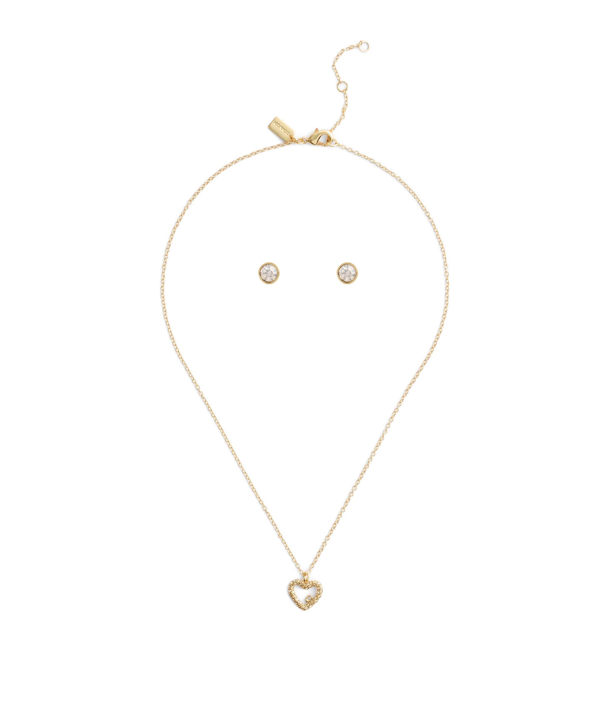 37493516GLD-Signature PavÃ© Heart Jewelry Set-Crystal