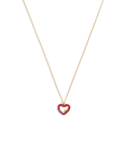 37493516GLD-Signature Pavé Heart Jewelry Set-Red