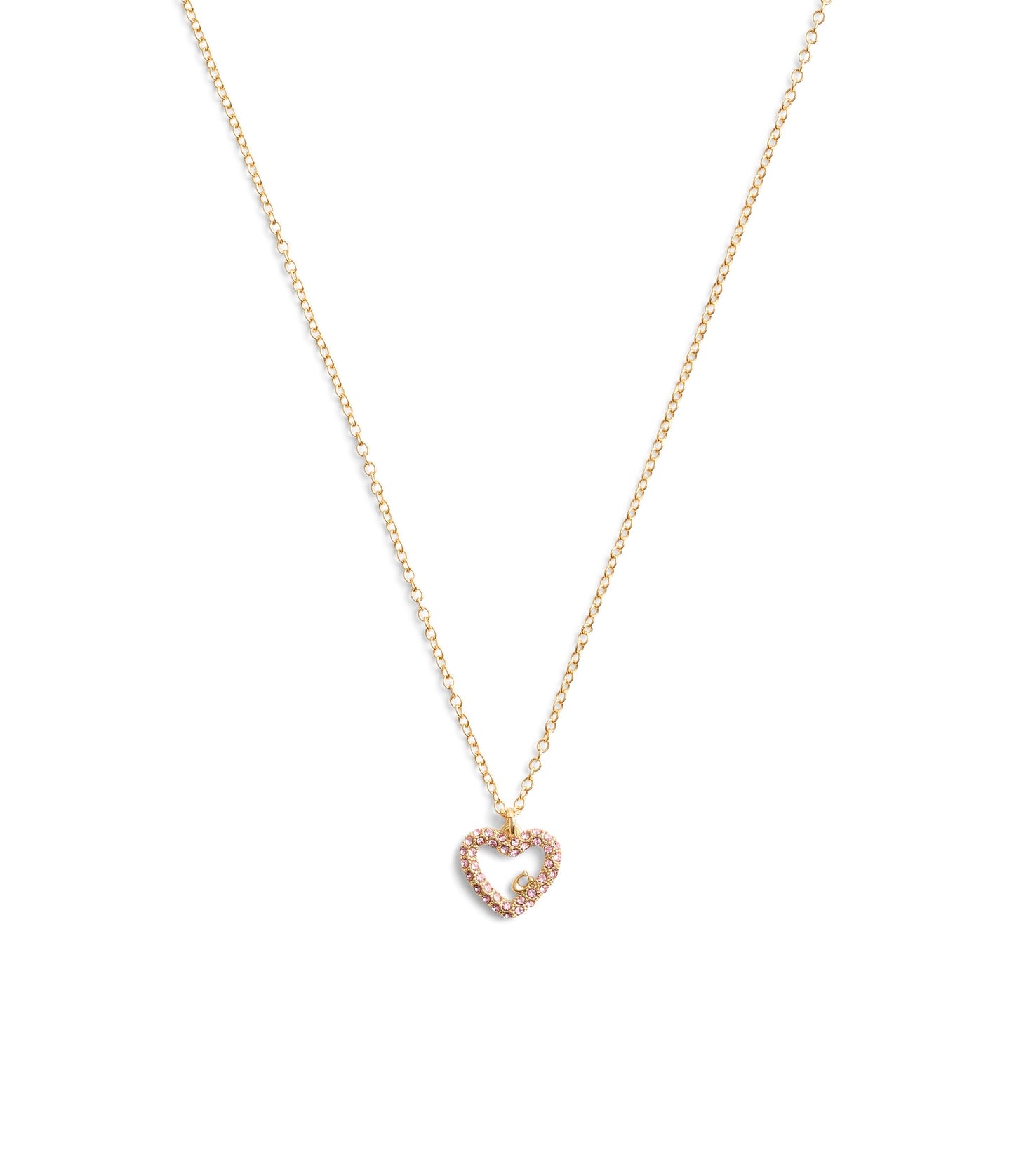37493516GLD-Signature Pavé Heart Jewelry Set-Pink