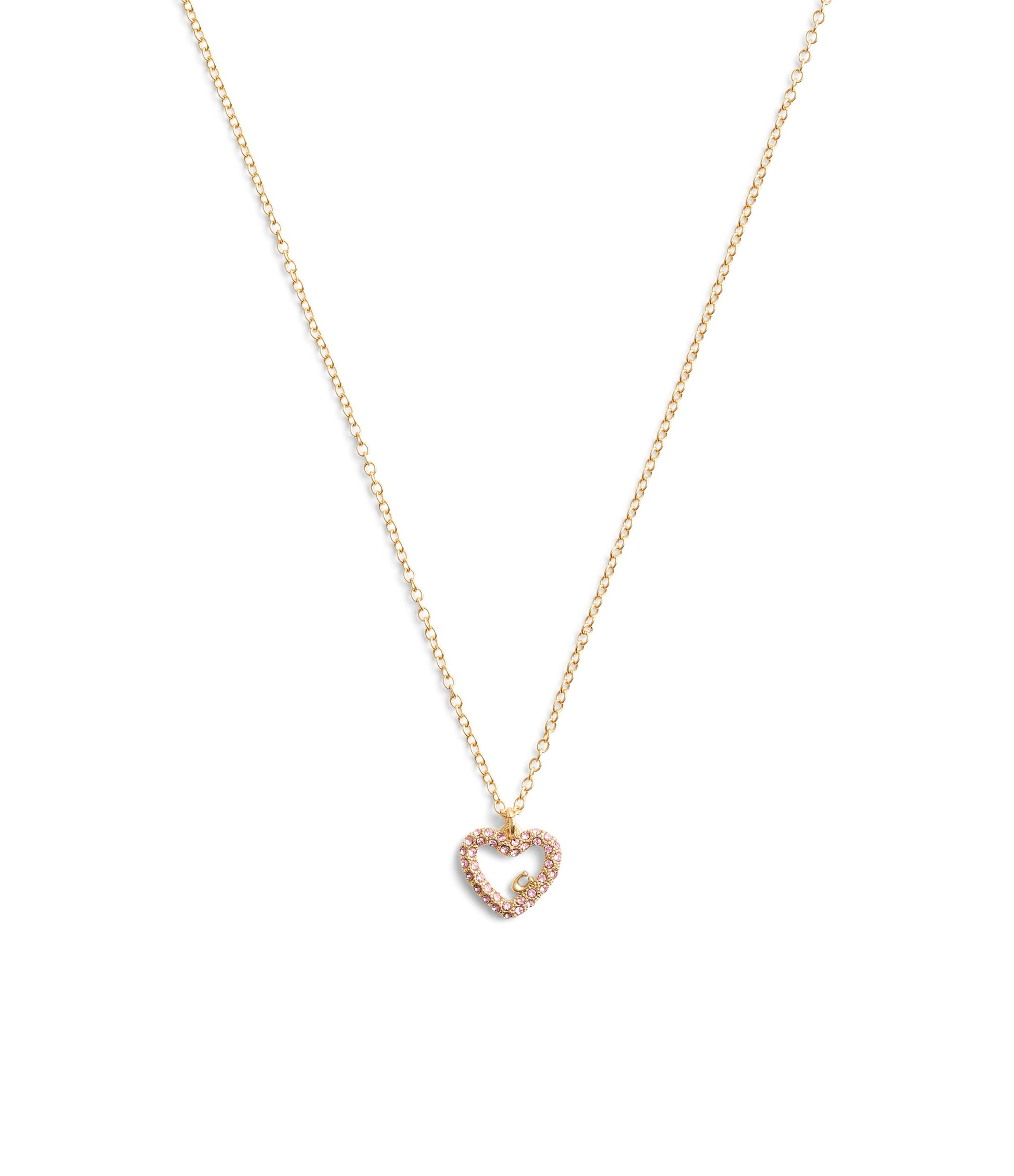 37493516GLD-Signature Pavé Heart Jewelry Set-Pink