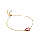 37493586GLD-Signature Pavé Heart Slider Bracelet-Red