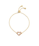 37493586GLD-Signature Pavé Heart Slider Bracelet-Pink