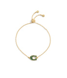 37493598GLD-Signature Pavé C Slider Bracelet-Green