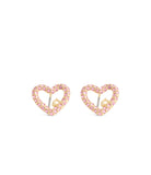 37493610GLD-Signature Pavé Heart Stud Earrings-Pink