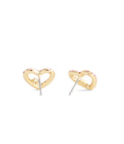 37493610GLD-Signature Pavé Heart Stud Earrings-Pink