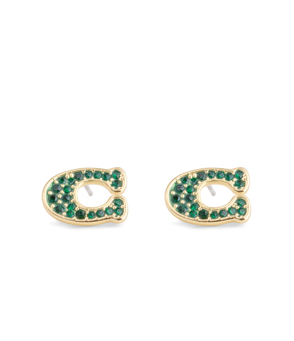 Signature Pavé C Stud Earrings
