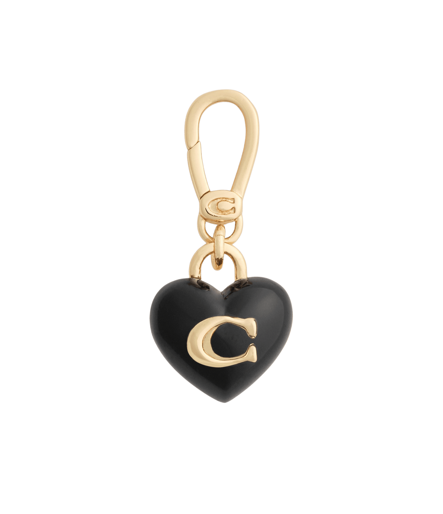 37501277GLD-Collectible Signature C Heart Jewelry Charm-Black