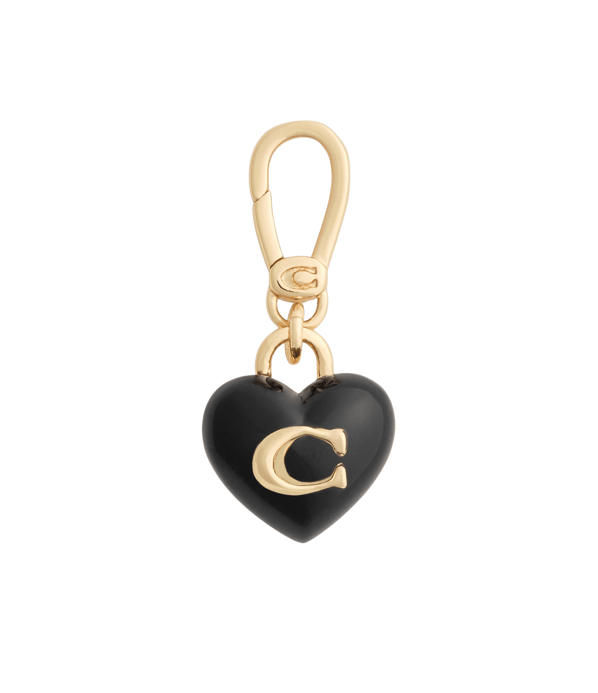 37501277GLD-Collectible Signature C Heart Jewelry Charm-Black