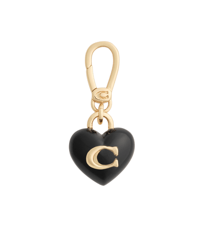 37501277GLD-Collectible Signature C Heart Jewelry Charm-Black
