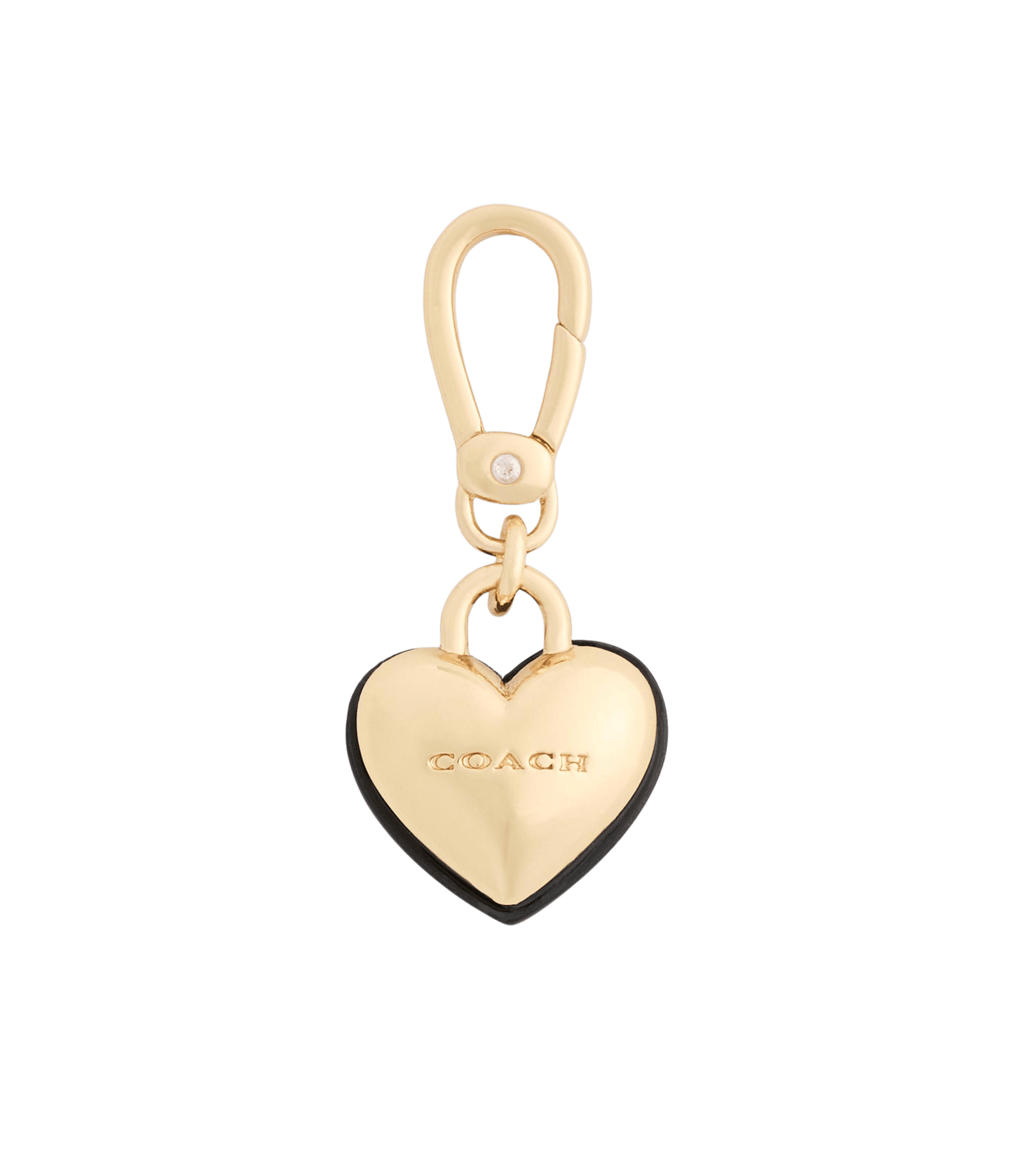 37501277GLD-Collectible Signature C Heart Jewelry Charm-Black