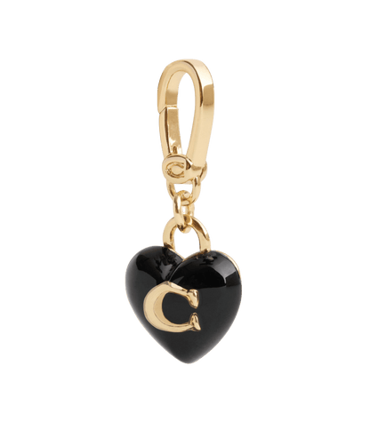 37501277GLD-Collectible Signature C Heart Jewelry Charm-Black