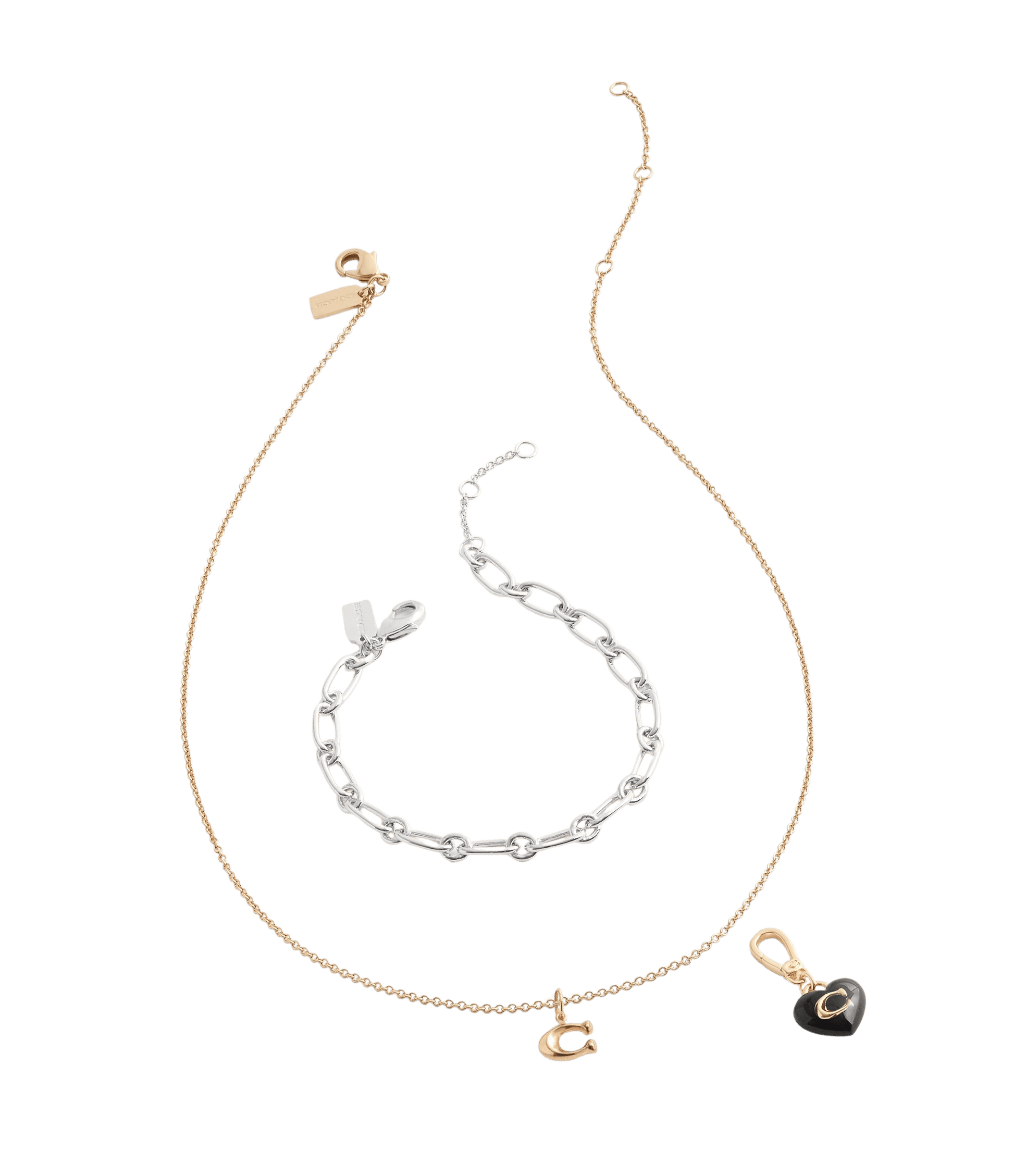 37501277GLD-Collectible Signature C Heart Jewelry Charm-Black
