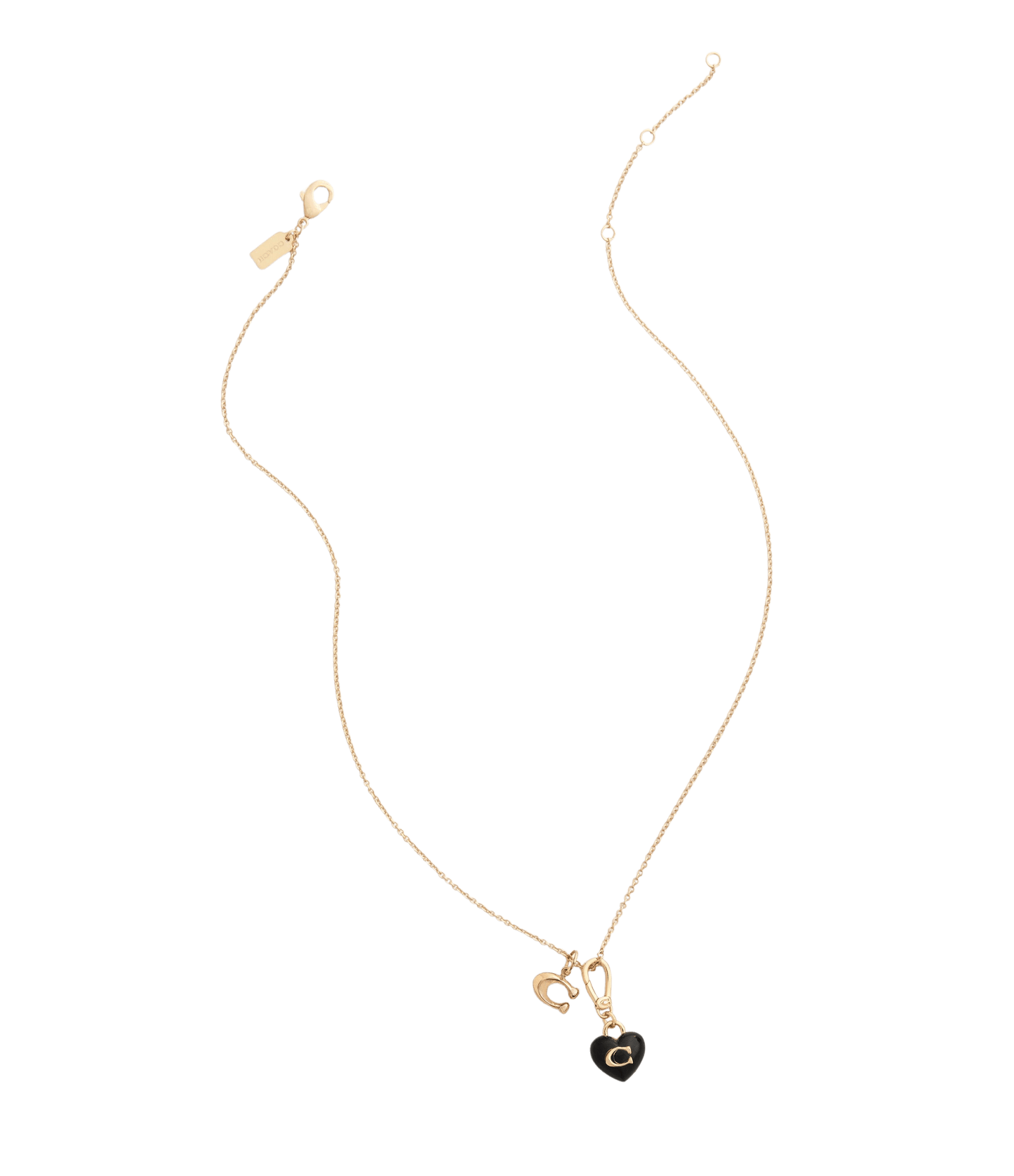 37501277GLD-Collectible Signature C Heart Jewelry Charm-Black