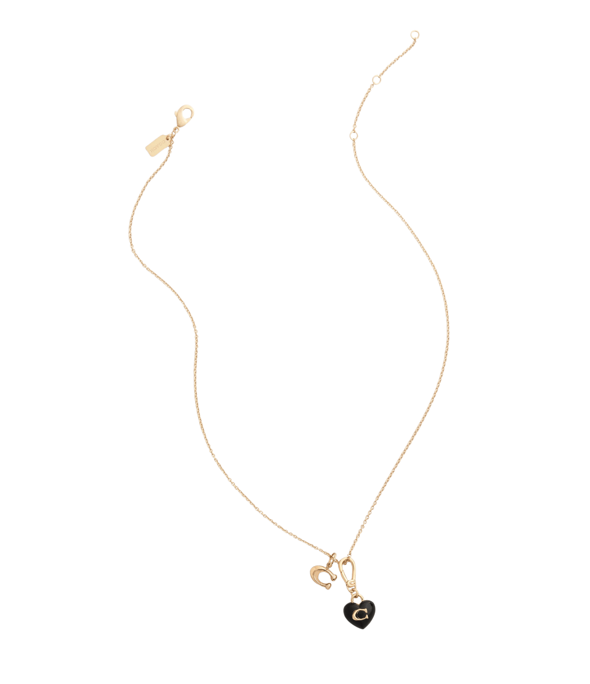 37501277GLD-Collectible Signature C Heart Jewelry Charm-Black