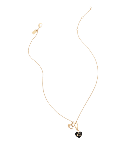 37501277GLD-Collectible Signature C Heart Jewelry Charm-Black