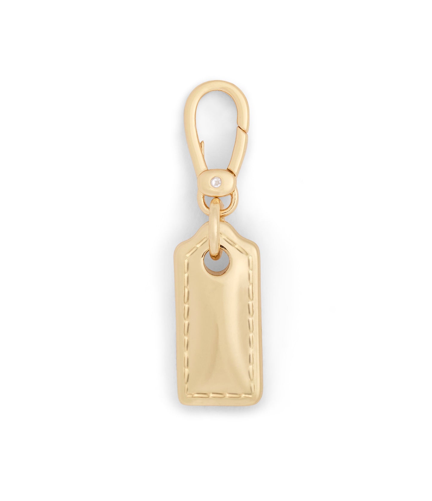 37501282GLD-Collectible Signature Stitched Hangtag Jewelry Charm-Shiny Gold