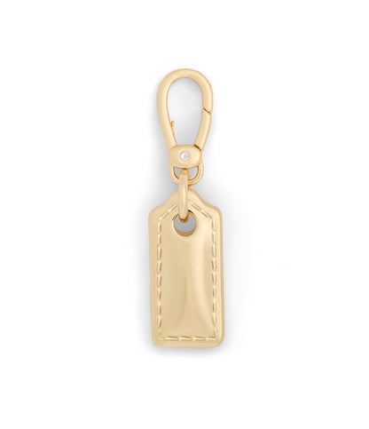 37501282GLD-Collectible Signature Stitched Hangtag Jewelry Charm-Shiny Gold