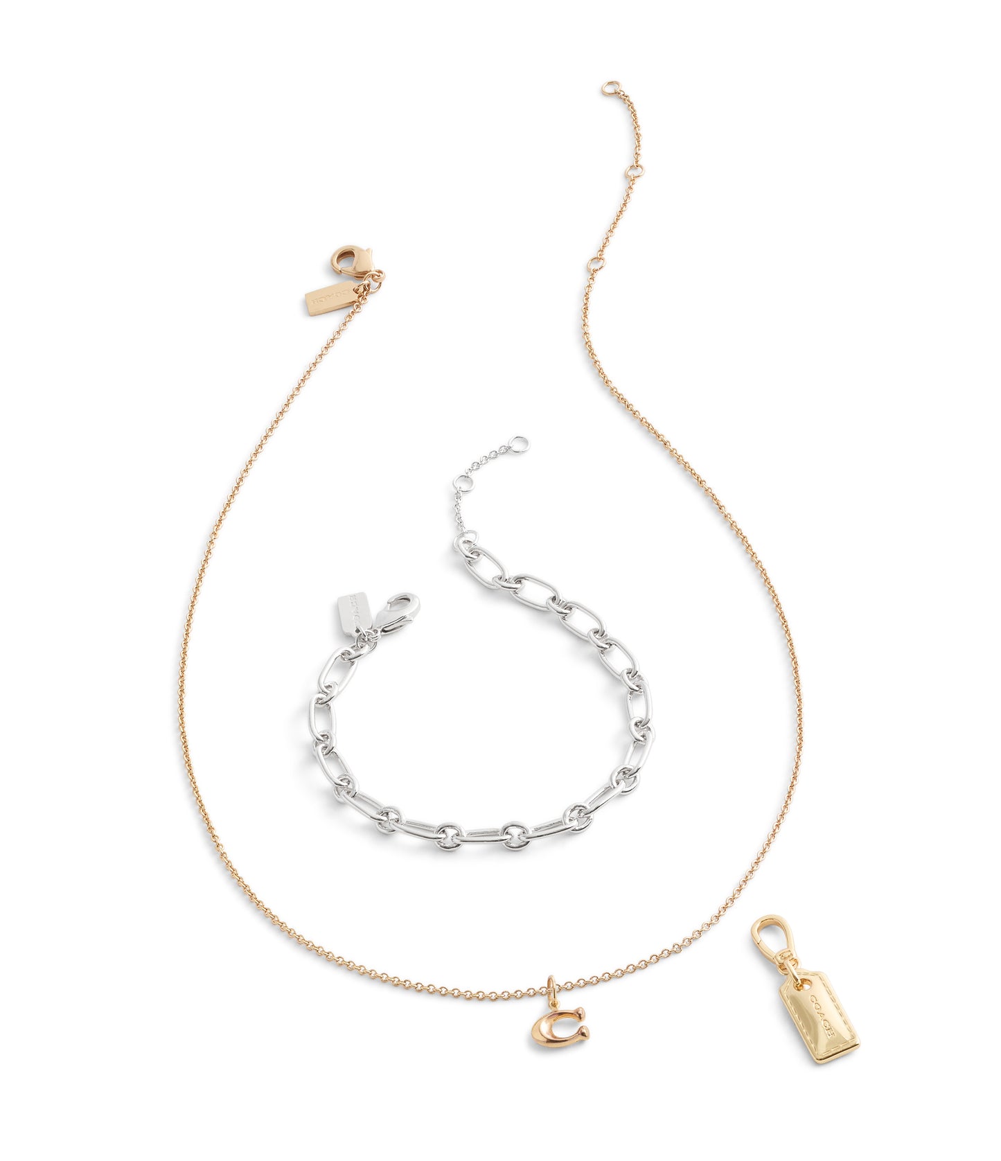 37501282GLD-Collectible Signature Stitched Hangtag Jewelry Charm-Shiny Gold