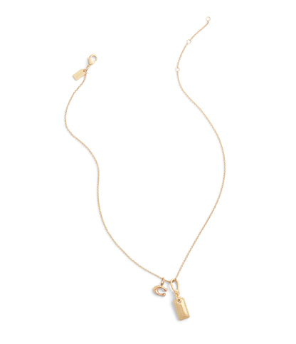 37501282GLD-Collectible Signature Stitched Hangtag Jewelry Charm-Shiny Gold