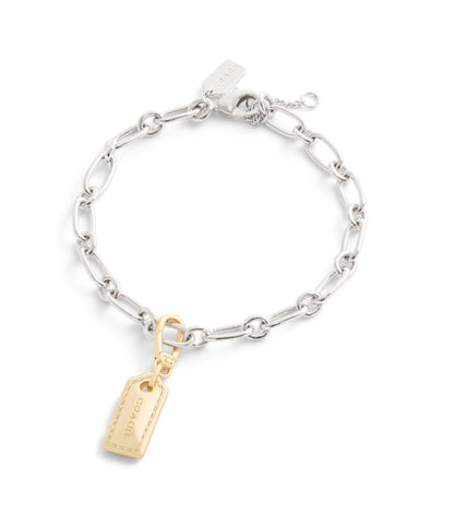 37501282GLD-Collectible Signature Stitched Hangtag Jewelry Charm-Shiny Gold