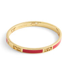 37506163GLD-Signature Horse & Carriage Cut Out Bangle Bracelet-Red