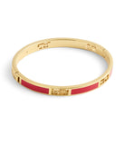 37506163GLD-Signature Horse & Carriage Cut Out Bangle Bracelet-Red