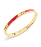 37506163GLD-Signature Horse & Carriage Cut Out Bangle Bracelet-Red