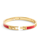 37506163GLD-Signature Horse & Carriage Cut Out Bangle Bracelet-Red