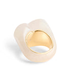 37506167GLD-Vintage Charms Signature Heart Cocktail Ring-White