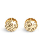 37506181GLD-Signature Quilted Orb Huggie Earrings-Gold