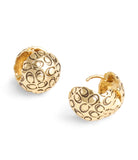 37506181GLD-Signature Quilted Orb Huggie Earrings-Gold