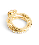 37506186GLD-Halo Heart Stackable Ring Set-Red