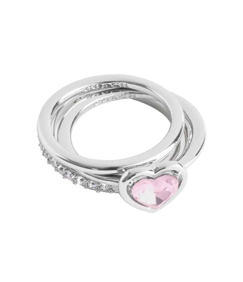 37506186RHO-Halo Heart Stackable Ring Set-Pink