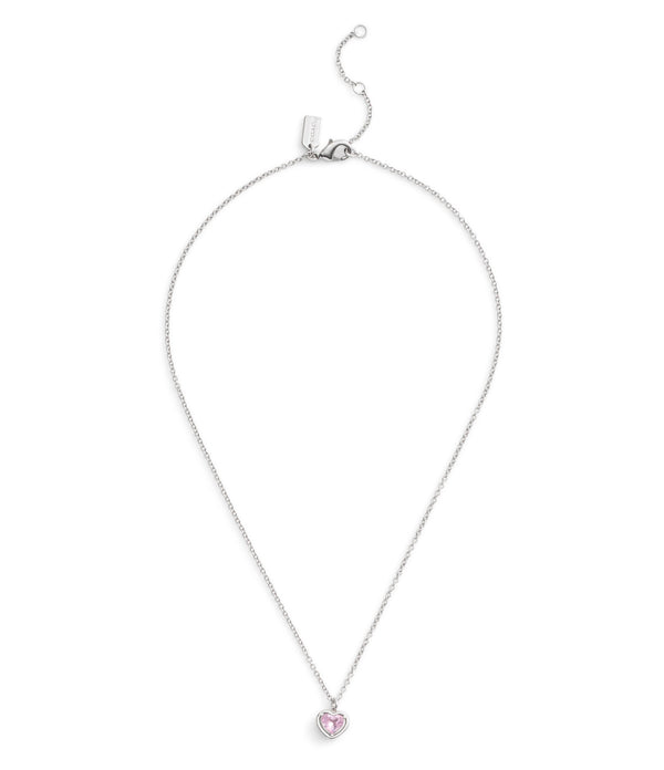 Halo Stone Heart Pendant Necklace