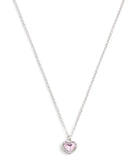 37506187RHO-Halo Stone Heart Pendant Necklace-Pink