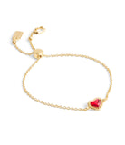 37506189GLD-Halo Heart Slider Bracelet -Red