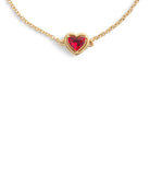 37506189GLD-Halo Heart Slider Bracelet -Red