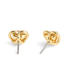 37506190GLD-Halo Heart Stud Earrings-Red