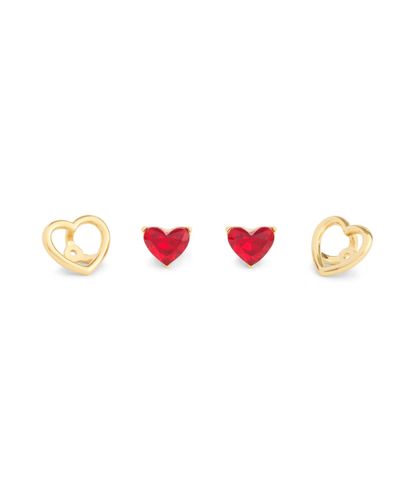 Halo Heart Stud Earrings