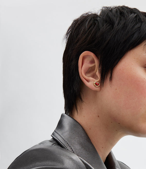 Halo Heart Stud Earrings