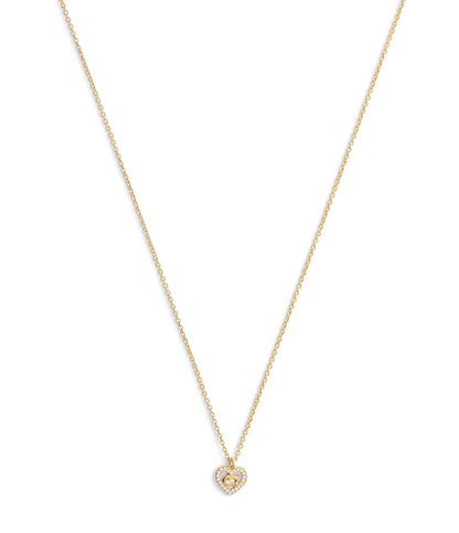 37506206GLD-Signature C Pavé Heart Pendant Necklace-Crystal