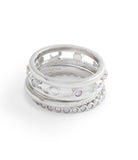 37506210RHO-Signature C Open Ring Set-Rhodium