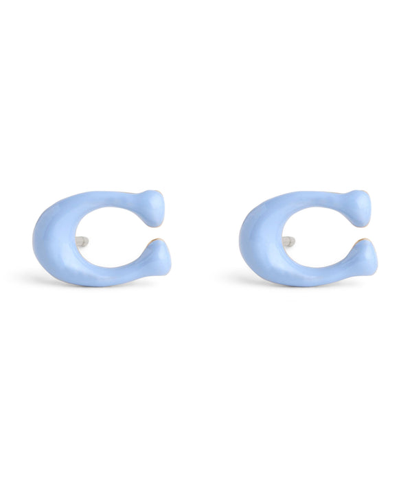 Enamel C Stud Earrings