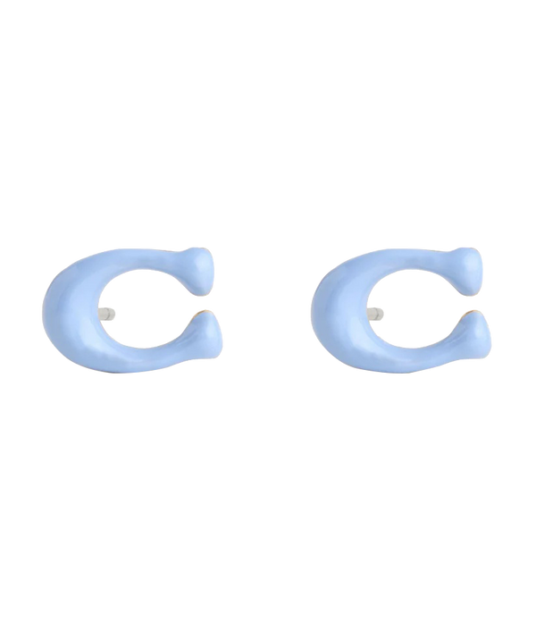 Enamel C Stud Earrings