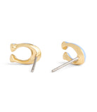 37506222GLD-Enamel C Stud Earrings-Blue